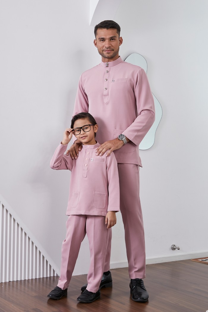 Baju Melayu Yusoff Kids - Dusty Pink